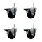 Service Caster 35 Inch Soft Rubber Wheel Swivel 58 Inch Threaded Stem Caster Set with Brake SCC SCC-TS20S3514-SRS-PLB-58212-4 - alternate 1